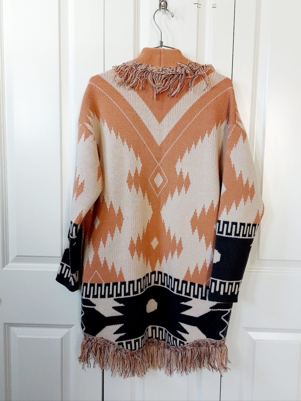 Southwestern Style Blanket Cardigan Sweater Fringe Small Shyanne‎ Country - Picture 2 of 8